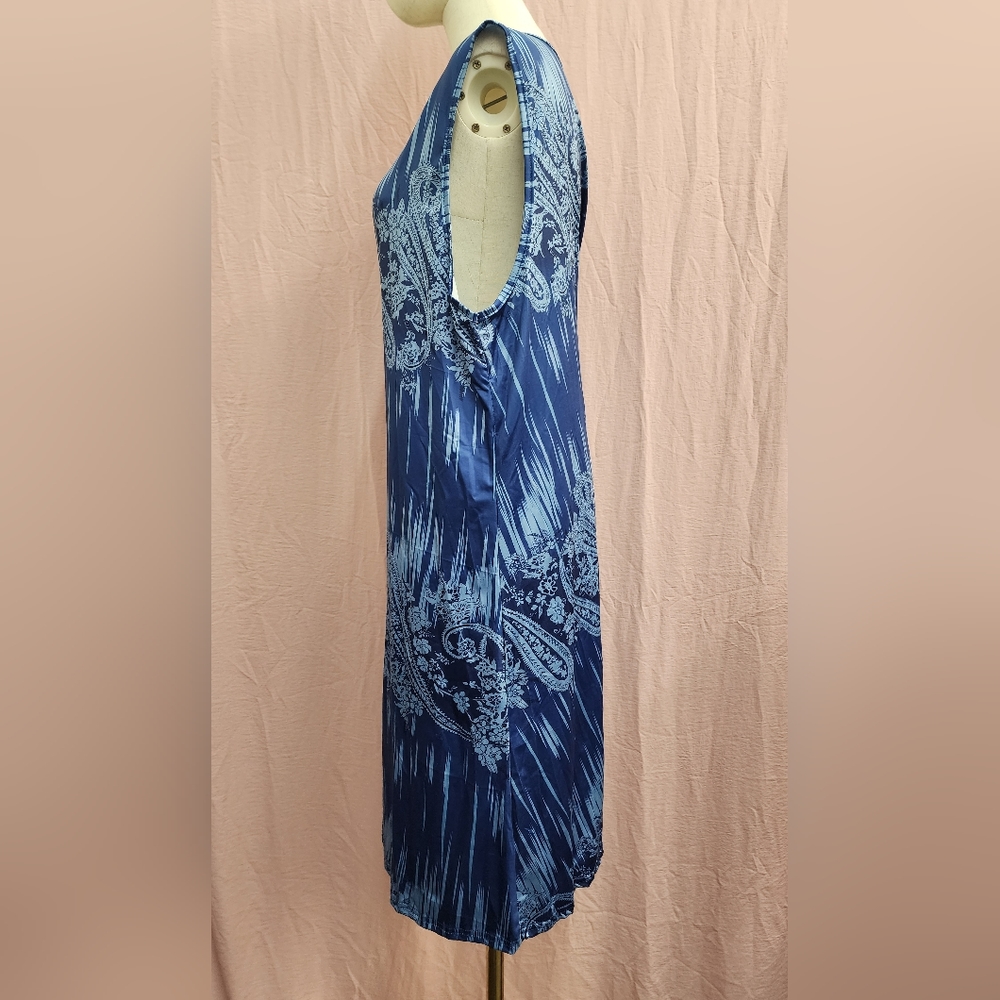 EMERY ROSE Plus Paisley Print Tank Dress-(2XL) - Picture 5 of 6
